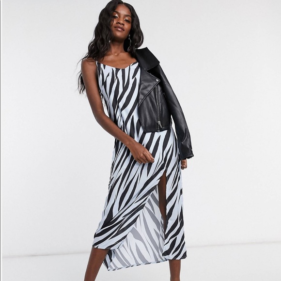 ASOS Dresses & Skirts - Another reason maxi slip dress with slit Tiger print size 2